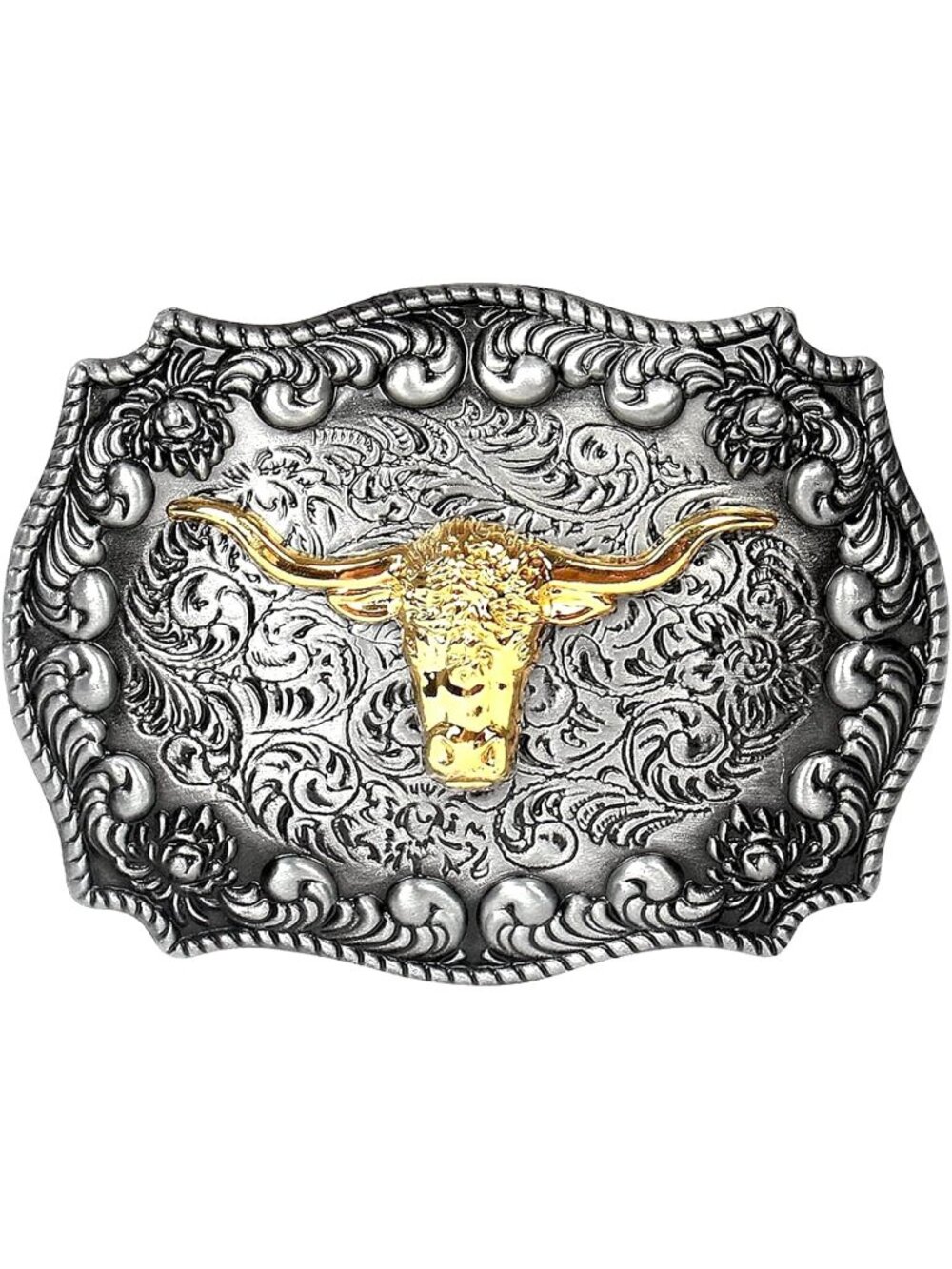 Women 1# Longhorn Bull Western Cowboy Cowgirl Long Horn Bull Belt Buckle